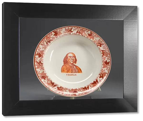 Plate with portrait of Benjamin Franklin, 1800  /  1900. Creator: Spode Ceramic Works