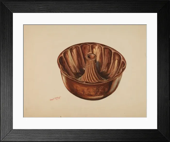 Framed Print : Cake Mold, 1938. Creator: Charles Moss Framed Print : Cake Mold, 1938. Creator: Charles Moss
