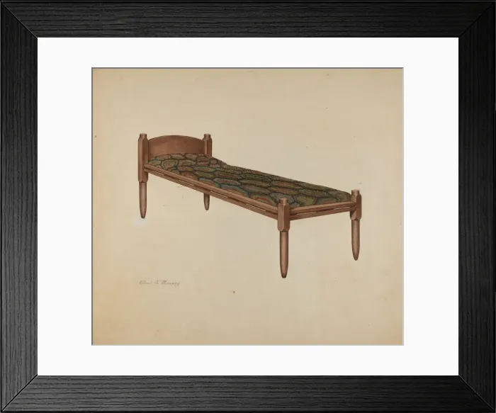 Framed Print : Shaker Bed, 1935 / 1942. Creator: Elbert S. Mowery Framed Print : Shaker Bed, 1935 / 1942. Creator: Elbert S. Mowery