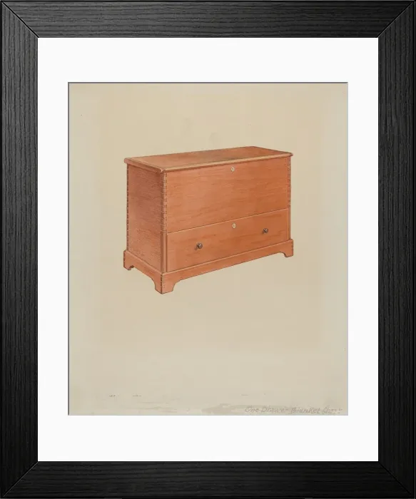 Framed Print : Shaker Blanket Box, 1935  /  1942. Creator: Victor F. Muollo