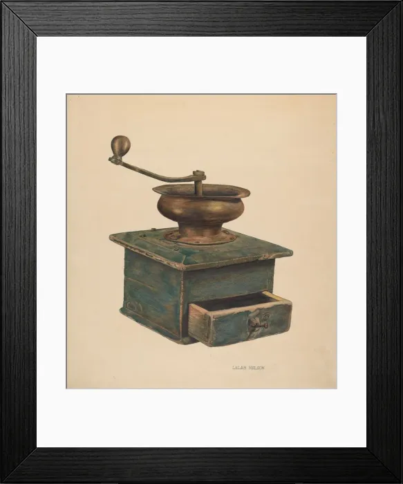 Framed Print : Coffee Mill, c. 1940. Creator: Lelah Nelson Framed Print : Coffee Mill, c. 1940. Creator: Lelah Nelson