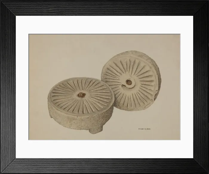 Framed Print : Mill Stones, 1935 / 1942. Creator: Hilda Olson Framed Print : Mill Stones, 1935 / 1942. Creator: Hilda Olson