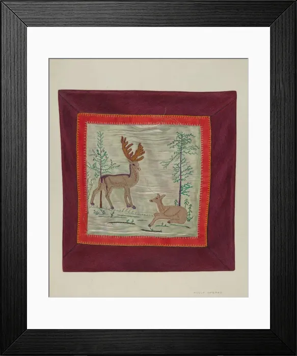 Framed Print : Applique Coverlet (Detail), c. 1941. Creator: Adolph Opstad Framed Print : Applique Coverlet (Detail), c. 1941. Creator: Adolph Opstad