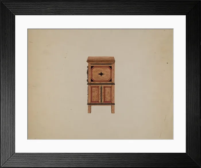 Framed Print : Two Drawer Sunflower Chest - side view, c. 1936. Creator: Martin Partyka Framed Print : Two Drawer Sunflower Chest - side view, c. 1936. Creator: Martin Partyka