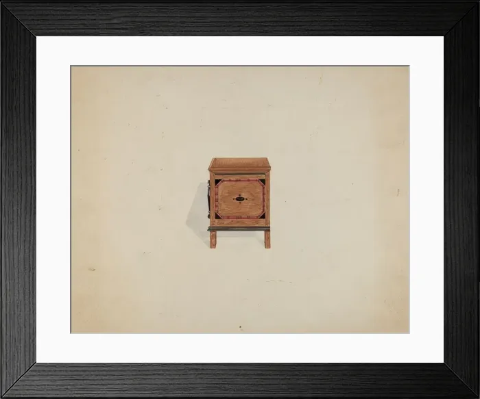 Framed Print : Side View of Blanket Chest, c. 1936. Creator: Martin Partyka Framed Print : Side View of Blanket Chest, c. 1936. Creator: Martin Partyka