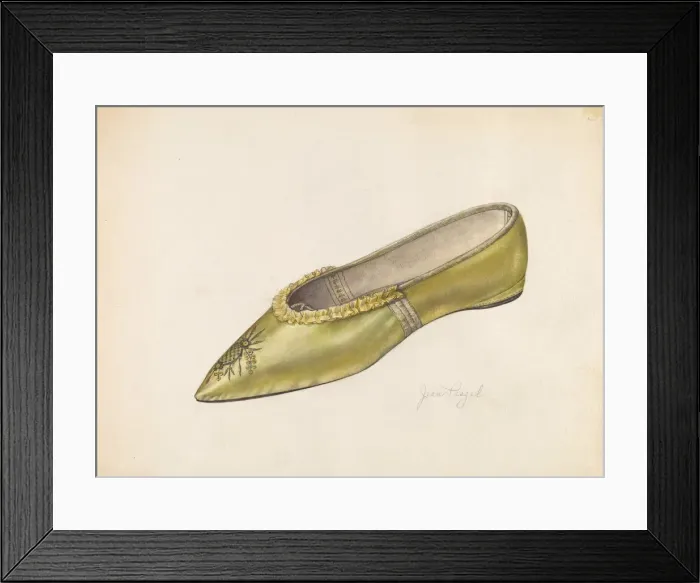 Framed Print : Womans Slipper, 1935 / 1942. Creator: Jean Peszel Framed Print : Womans Slipper, 1935 / 1942. Creator: Jean Peszel