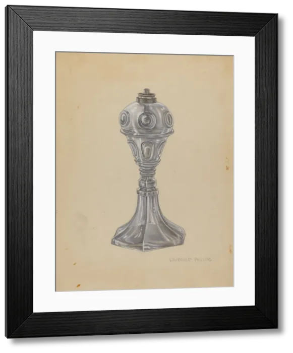 Framed Print : Lamp, c. 1940. Creator: Lawrence Phillips Framed Print : Lamp, c. 1940. Creator: Lawrence Phillips