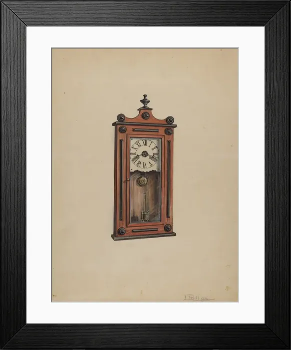Framed Print : Clock, 1936. Creator: Lawrence Phillips Framed Print : Clock, 1936. Creator: Lawrence Phillips