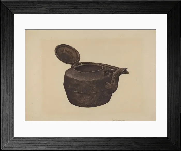 Framed Print : Tea Kettle, 1935 / 1942. Creator: Paul Poffinbarger Framed Print : Tea Kettle, 1935 / 1942. Creator: Paul Poffinbarger