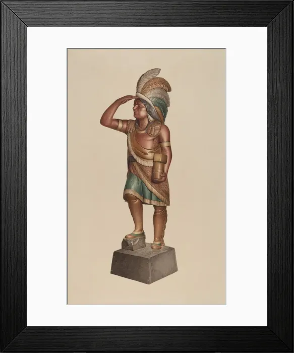 Framed Print : Cigar Store Indian, 1935 / 1942. Creator: Robert Pohle Framed Print : Cigar Store Indian, 1935 / 1942. Creator: Robert Pohle