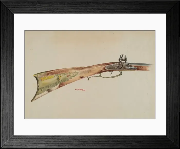Framed Print : Rifle, 1938. Creator: Charles Moss Framed Print : Rifle, 1938. Creator: Charles Moss