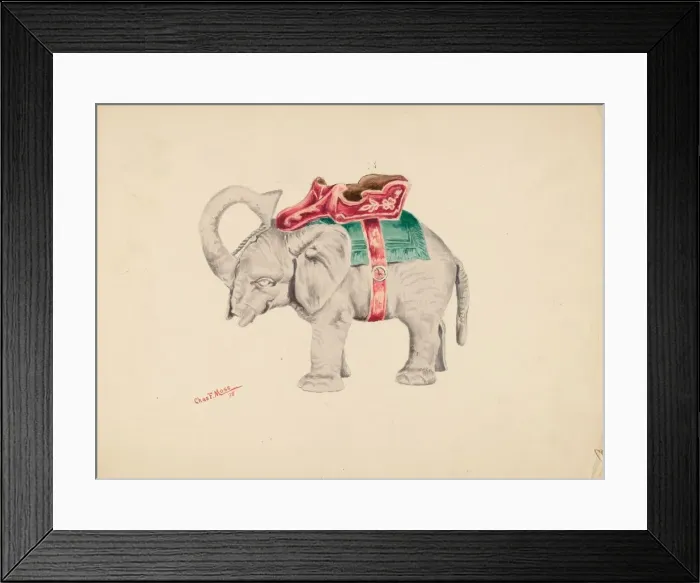 Framed Print : Bank: Elephant, 1938. Creator: Charles Moss Framed Print : Bank: Elephant, 1938. Creator: Charles Moss