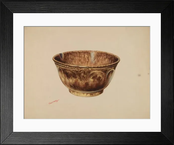 Framed Print : Bowl - Bennington, 1938. Creator: Charles Moss Framed Print : Bowl - Bennington, 1938. Creator: Charles Moss