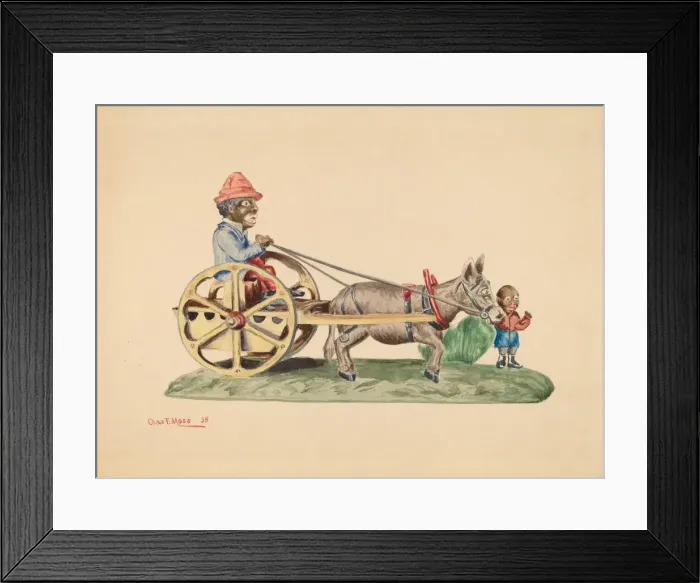 Framed Print : Toy Bank: Donkey Cart, 1938. Creator: Charles Moss Framed Print : Toy Bank: Donkey Cart, 1938. Creator: Charles Moss