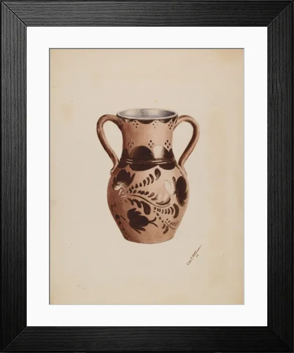 Framed Print : Vase, 1937. Creator: Charles Moss Framed Print : Vase, 1937. Creator: Charles Moss