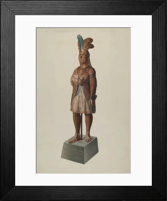 Framed Print : Cigar Store Indian, c. 1937. Creator: Henry Murphy Framed Print : Cigar Store Indian, c. 1937. Creator: Henry Murphy