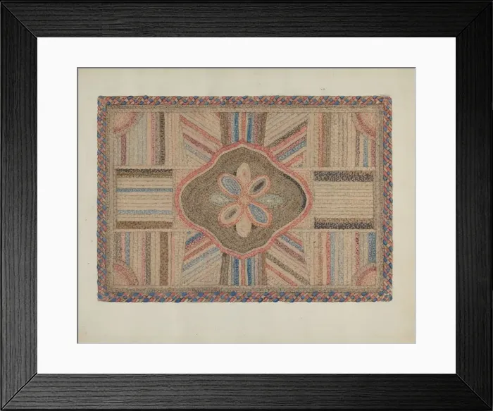 Framed Print : Shirred Rug, c. 1936. Creator: Elbert S. Mowery Framed Print : Shirred Rug, c. 1936. Creator: Elbert S. Mowery