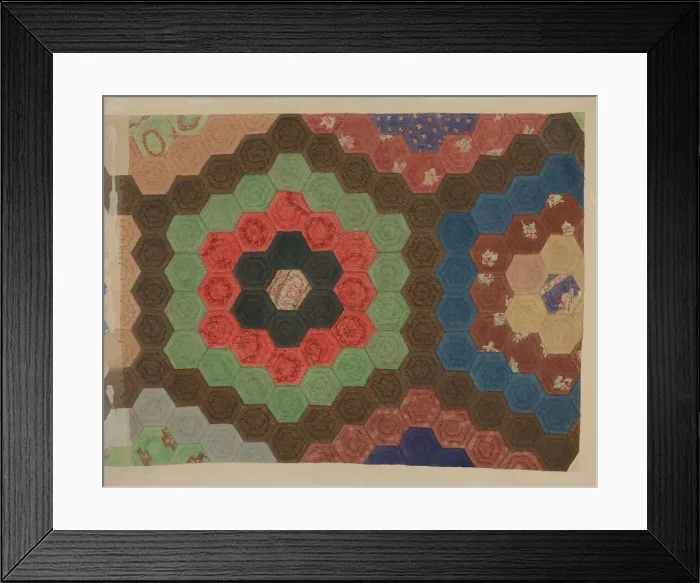Framed Print : Shaker Patchwork Quilt, c. 1941. Creator: Elbert S. Mowery Framed Print : Shaker Patchwork Quilt, c. 1941. Creator: Elbert S. Mowery