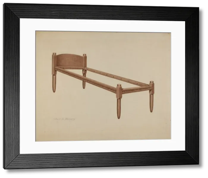 Framed Print : Shaker Bed, 1935 / 1942. Creator: Elbert S. Mowery Framed Print : Shaker Bed, 1935 / 1942. Creator: Elbert S. Mowery