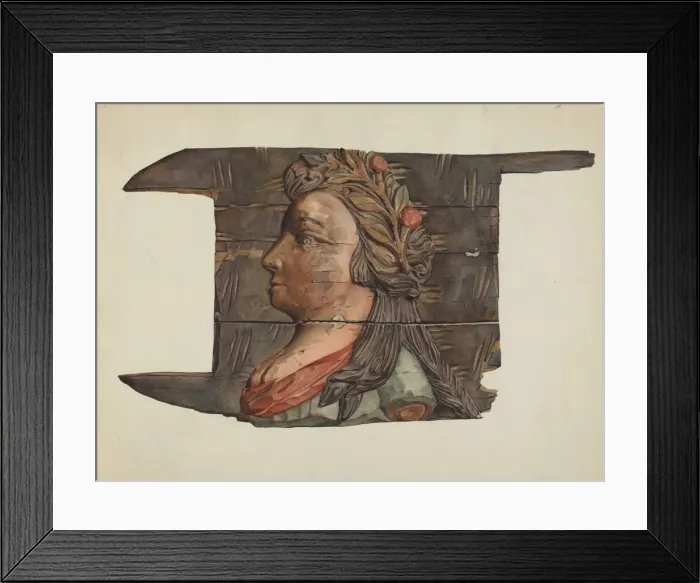 Framed Print : Woodcarving, c. 1938. Creator: Victor F. Muollo Framed Print : Woodcarving, c. 1938. Creator: Victor F. Muollo