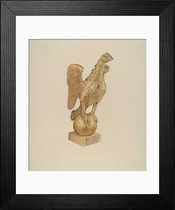 Framed Print : Golden Eagle Gatepost, c. 1938. Creator: Henry Murphy Framed Print : Golden Eagle Gatepost, c. 1938. Creator: Henry Murphy