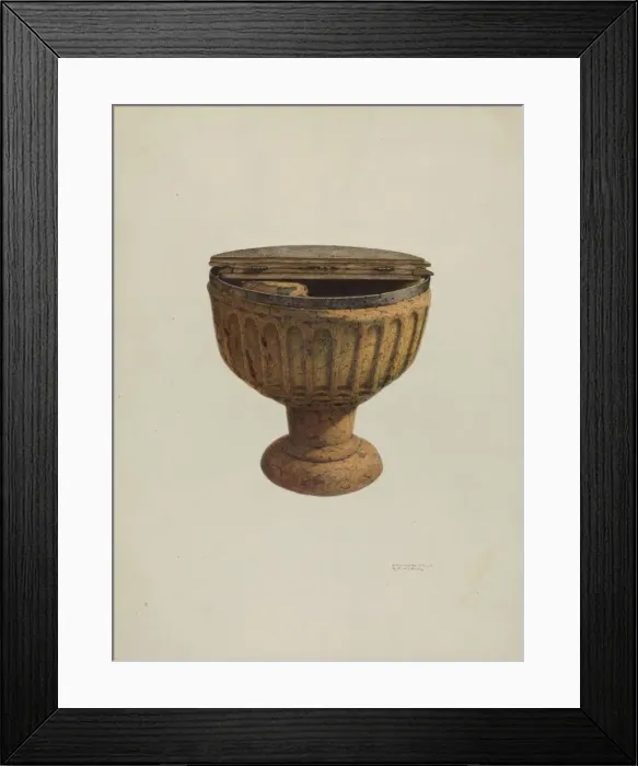 Framed Print : Baptismal Font, c. 1940. Creator: Raymond E. Noble Framed Print : Baptismal Font, c. 1940. Creator: Raymond E. Noble