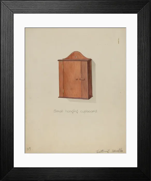 Framed Print : Shaker Hanging Cupboard, c. 1936. Creator: Victor F. Muollo