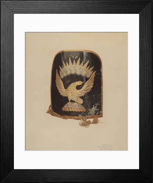 Framed Print : Firemans Hat Shield, 1935 / 1942. Creator: Henry Murphy Framed Print : Firemans Hat Shield, 1935 / 1942. Creator: Henry Murphy