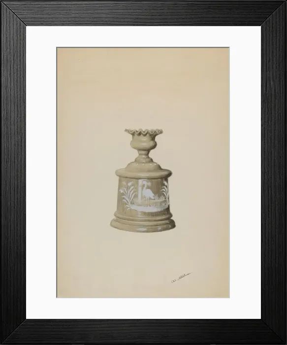 Framed Print : Trinket Box with Lid, c. 1936. Creator: Charles Moss Framed Print : Trinket Box with Lid, c. 1936. Creator: Charles Moss