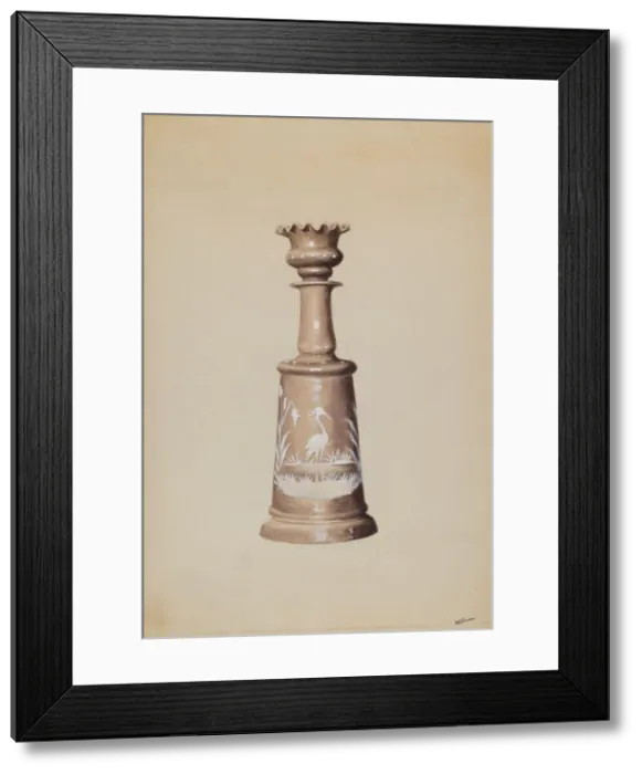 Framed Print : Scent Bottle with Stopper, c. 1936. Creator: Charles Moss Framed Print : Scent Bottle with Stopper, c. 1936. Creator: Charles Moss