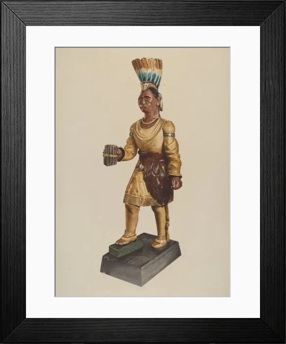 Framed Print : Cigar Store Indian, 1935 / 1942. Creator: Henry Murphy Framed Print : Cigar Store Indian, 1935 / 1942. Creator: Henry Murphy