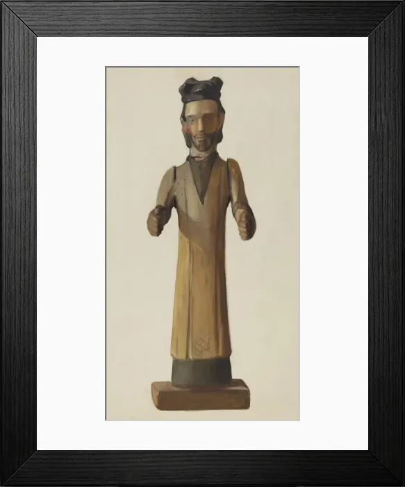 Framed Print : Bulto (Saint with Hands Extended), c. 1938. Creator: Carl O Bergh Framed Print : Bulto (Saint with Hands Extended), c. 1938. Creator: Carl O Bergh