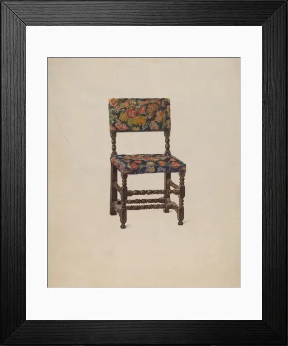 Framed Print : American Chair with Turkey Work, 1936. Creator: Victor F. Muollo Framed Print : American Chair with Turkey Work, 1936. Creator: Victor F. Muollo