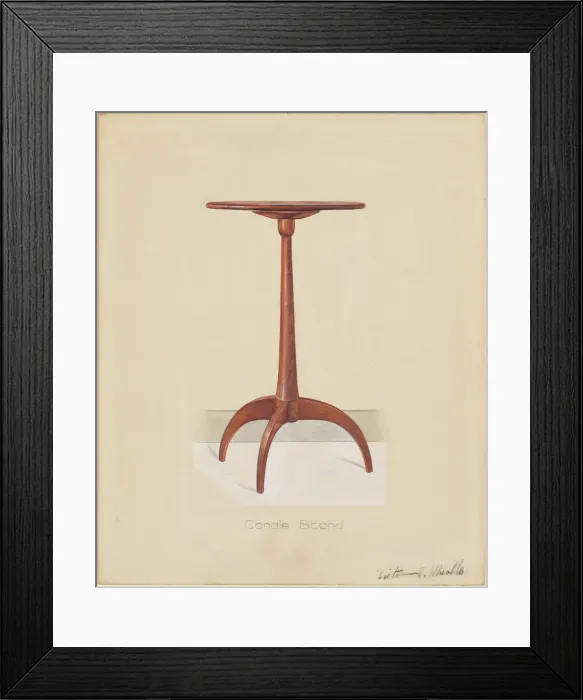 Framed Print : Shaker Table, (Candle Stand) c. 1936. Creator: Victor F. Muollo Framed Print : Shaker Table, (Candle Stand) c. 1936. Creator: Victor F. Muollo