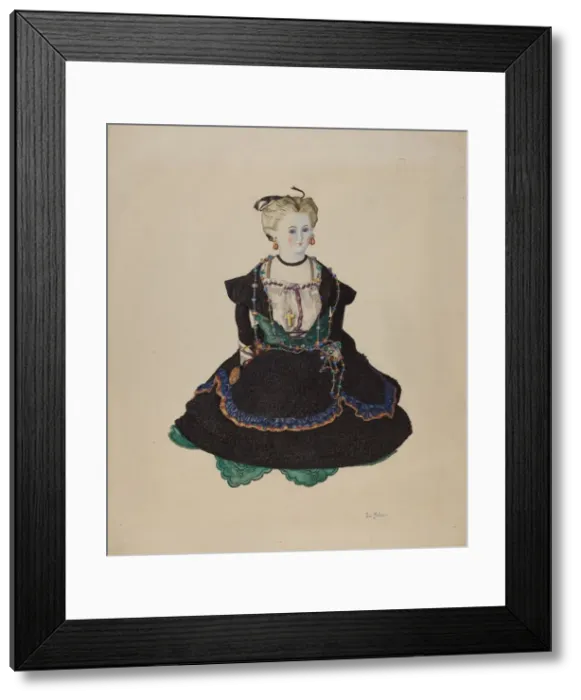 Framed Print : China Headed Doll, c. 1941. Creator: Lelah Nelson Framed Print : China Headed Doll, c. 1941. Creator: Lelah Nelson