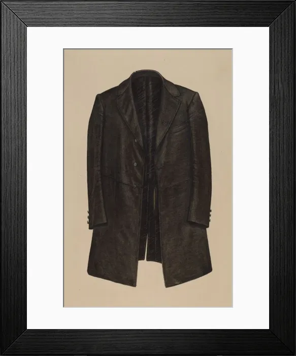 Framed Print : Prince Albert coat, c. 1941. Creator: Lelah Nelson Framed Print : Prince Albert coat, c. 1941. Creator: Lelah Nelson