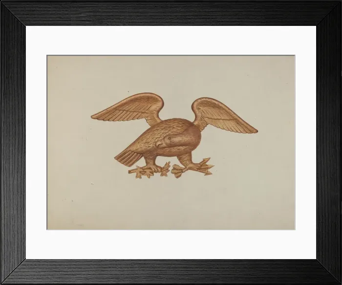Framed Print : Wooden Eagle, c. 1939. Creator: Henry Murphy Framed Print : Wooden Eagle, c. 1939. Creator: Henry Murphy