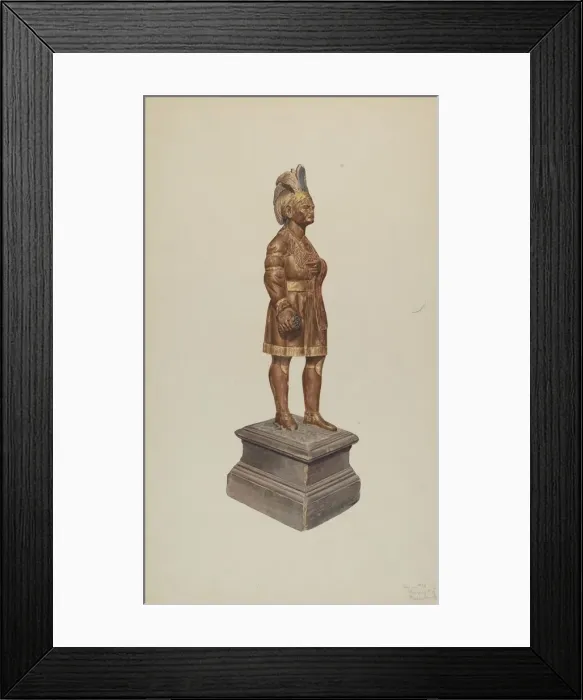 Framed Print : Cigar Store Indian, c. 1938. Creator: Henry Murphy Framed Print : Cigar Store Indian, c. 1938. Creator: Henry Murphy