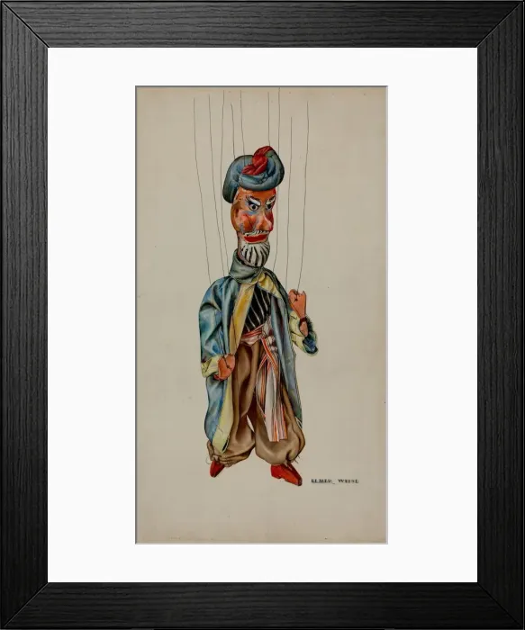 Framed Print : Marionette - Ahab, c. 1938. Creator: Hilda Olson Framed Print : Marionette - Ahab, c. 1938. Creator: Hilda Olson