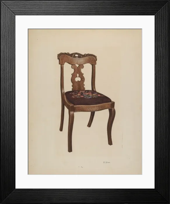 Framed Print : Side Chair, 1941. Creator: Lelah Nelson Framed Print : Side Chair, 1941. Creator: Lelah Nelson