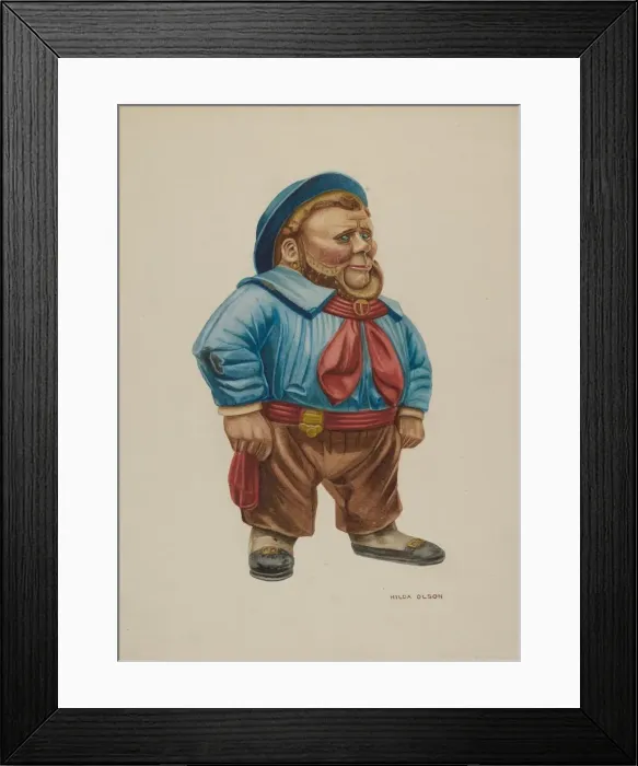 Framed Print : Cigar Store Figure Sailor, c. 1940. Creator: Hilda Olson Framed Print : Cigar Store Figure Sailor, c. 1940. Creator: Hilda Olson