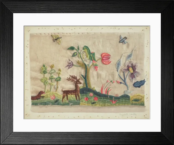 Framed Print : Embroidery, c. 1936. Creator: Elizabeth Moutal Framed Print : Embroidery, c. 1936. Creator: Elizabeth Moutal