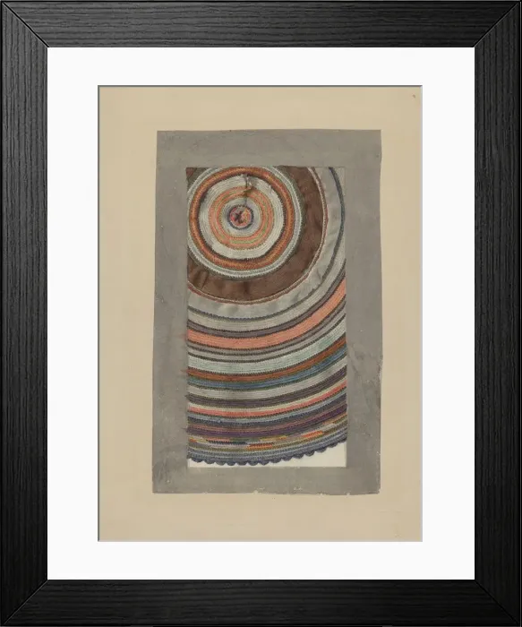 Framed Print : Shaker Circular Rug, 1935 / 1942. Creator: Elizabeth Moutal Framed Print : Shaker Circular Rug, 1935 / 1942. Creator: Elizabeth Moutal