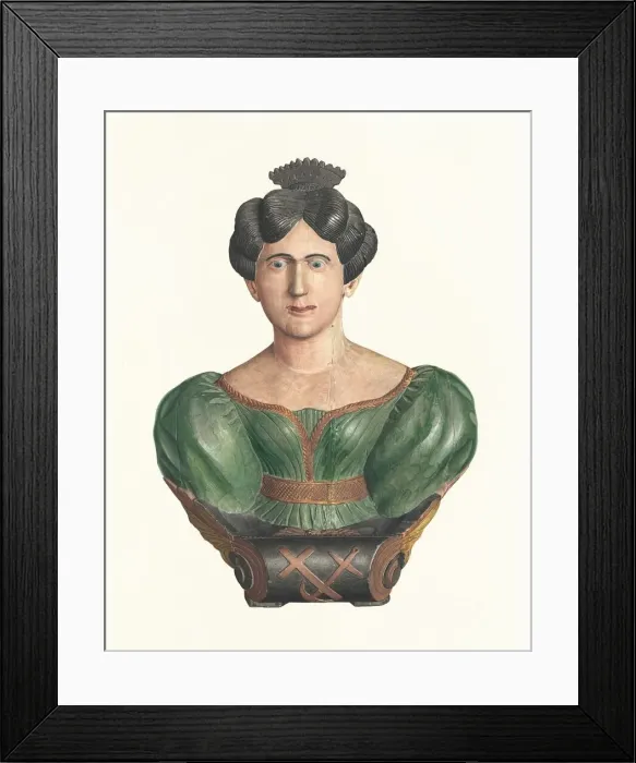 Framed Print : Female Figurehead Bust, c. 1938. Creator: Elizabeth Moutal Framed Print : Female Figurehead Bust, c. 1938. Creator: Elizabeth Moutal