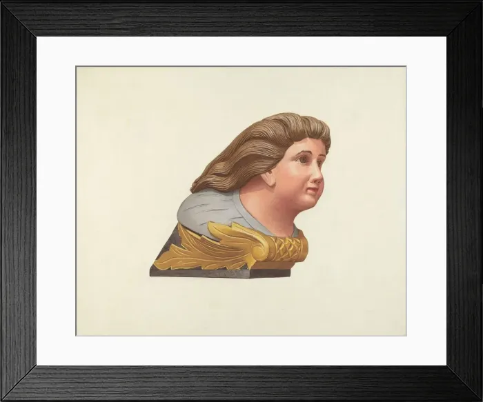 Framed Print : Figurehead from Schooner Packet, 1935 / 1942. Creator: Elizabeth Moutal Framed Print : Figurehead from Schooner Packet, 1935 / 1942. Creator: Elizabeth Moutal