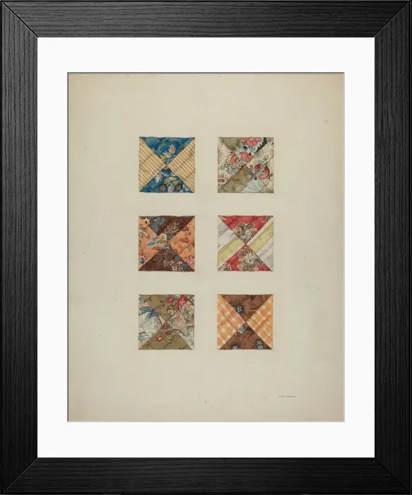 Framed Print : Quilt Swatches, c. 1938. Creator: John Osbold Framed Print : Quilt Swatches, c. 1938. Creator: John Osbold