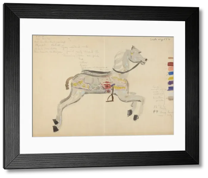 Framed Print : Carousel Horse (Study), 1938. Creator: Elizabeth Moutal Framed Print : Carousel Horse (Study), 1938. Creator: Elizabeth Moutal