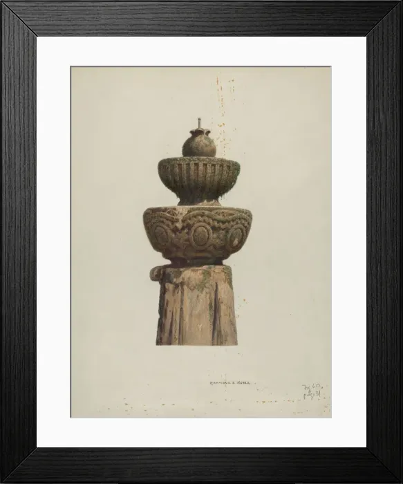 Framed Print : Stone Fountain, 1939. Creator: Raymond E. Noble Framed Print : Stone Fountain, 1939. Creator: Raymond E. Noble