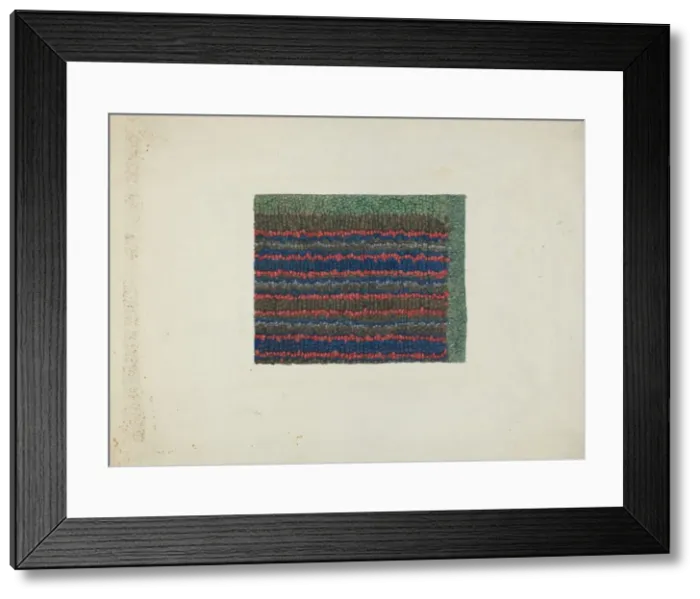 Framed Print : Shaker Rug Material, c. 1936. Creator: Elizabeth Moutal Framed Print : Shaker Rug Material, c. 1936. Creator: Elizabeth Moutal