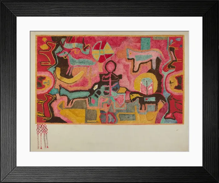 Framed Print : Hooked Rug, c. 1937. Creator: Marjery Parish Framed Print : Hooked Rug, c. 1937. Creator: Marjery Parish